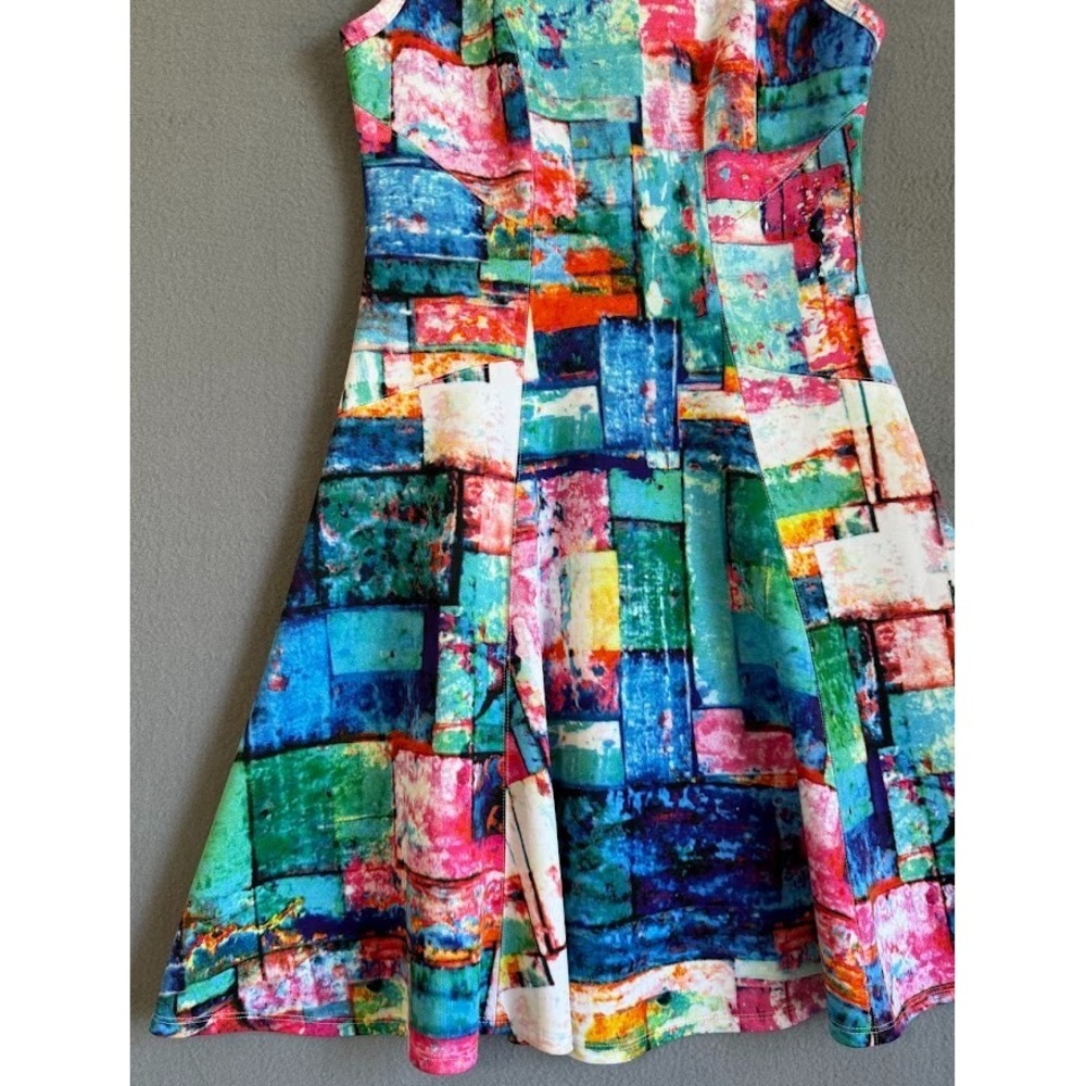 Karen Kane Dress Women Small Multicolor Colorful Crew Neck ‎ Sleeveless Casual - Picture 4 of 16